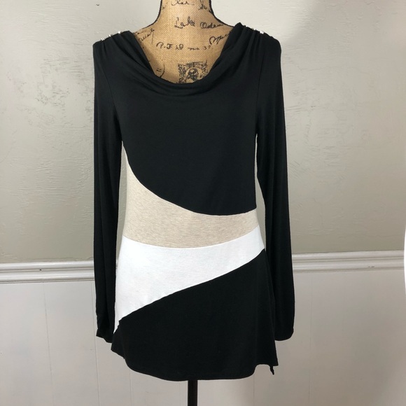 White House Black Market Tops - White House Black Market Black tan white top